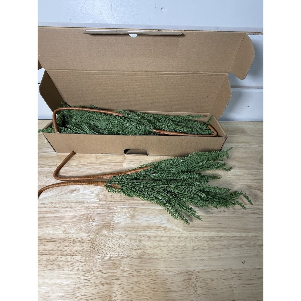 12 Pcs Artificial Cedar Hanging Stems Faux Pine Greenery Outdoor Home Decor